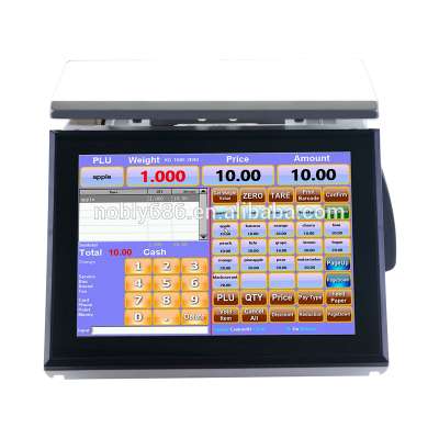 hot sale! electronic scale with operator touch screen & thermal printer for shops