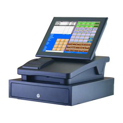 factory outlet point of sale machine with 12 inch touch screen, cash drawer & thermal printer