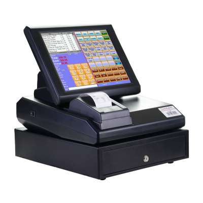 Wholesale 12 inch touch P.O.S. system all in one touch screen cash register P.O.S. hardware with software